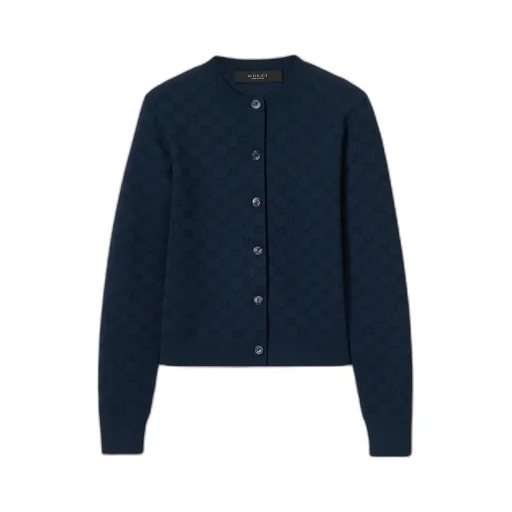 Gg Fine Fabric Jacquard Cardigan