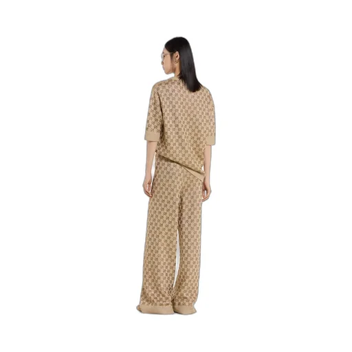 Wool Cashmere Leisure Trousers With Crystals