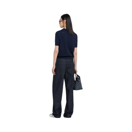 Gg Pointelle Cotton Silk Polo Shirt