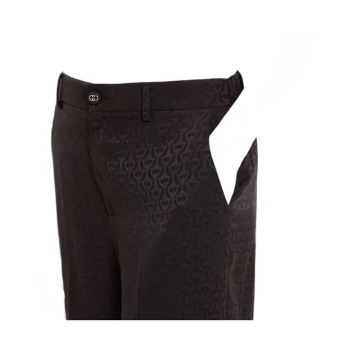 Horsebit Silk Jacquard Trousers