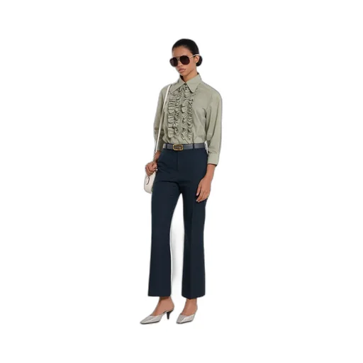 Gg Cotton Gabardine Trousers