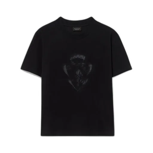 Cotton Jersey T-Shirt With Gucci Crest