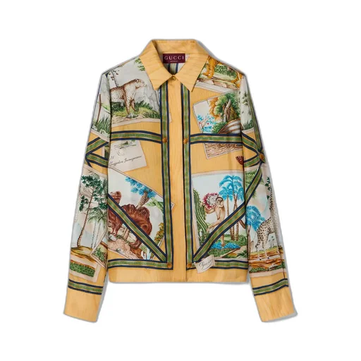 Printed Silk Twill Shirt