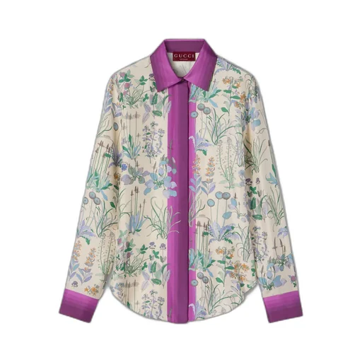 Printed Silk Twill Shirt