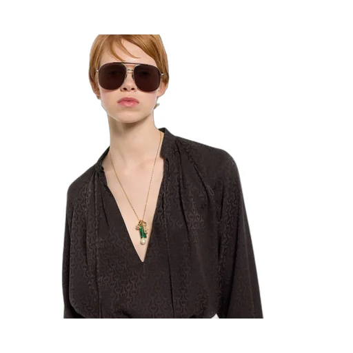 Horsebit Silk Jacquard Shirt