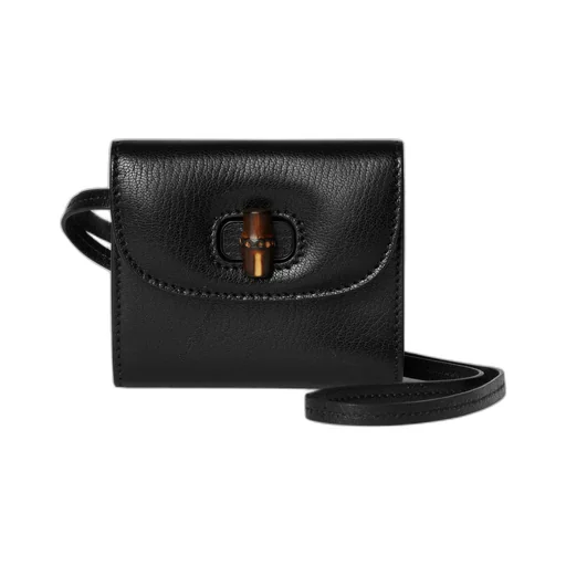 Bamboo Card Case On Strap