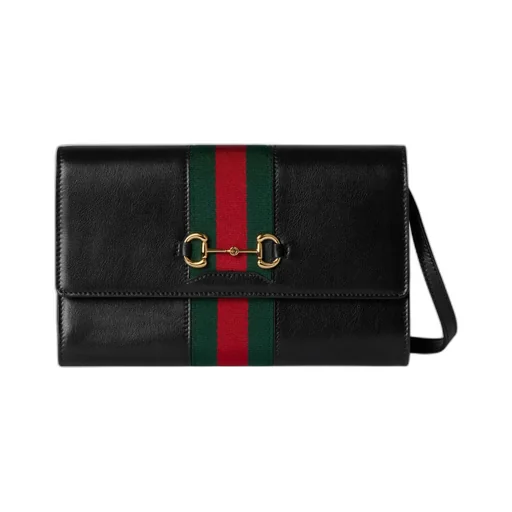 Gucci Horsebit Web Wallet With Strap