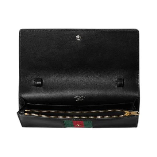 Gucci Horsebit Web Wallet With Strap