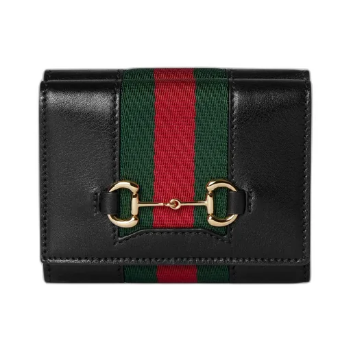 Gucci Horsebit Web Small Tri-Fold Wallet