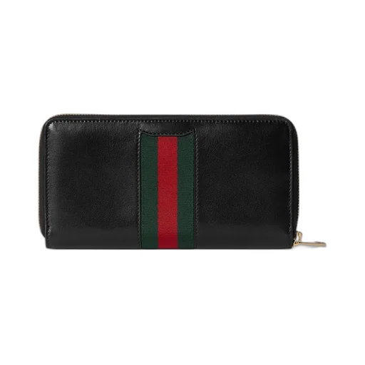 Gucci Horsebit Web Zip Around Wallet