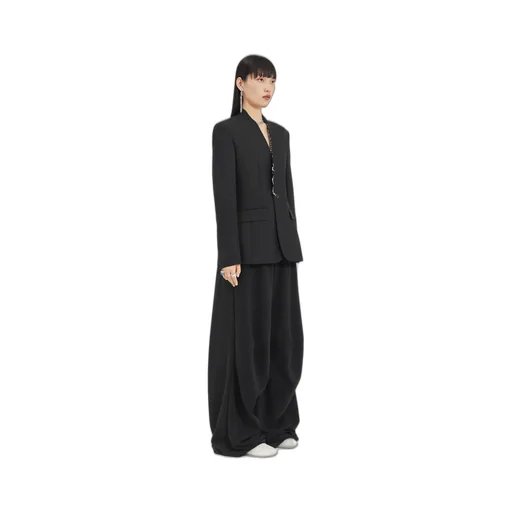 Collarless Suit Jacket