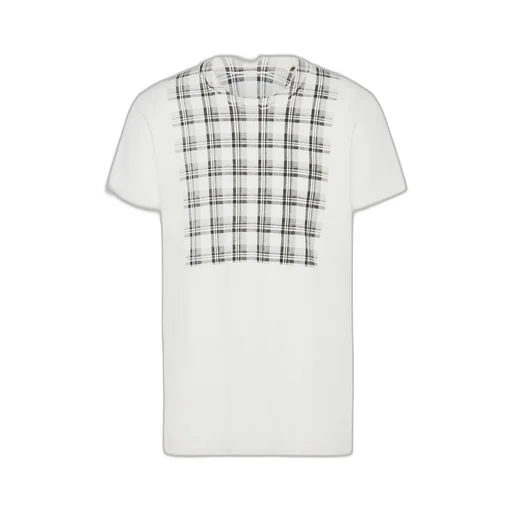 Cotton T-Shirt With Check Panel