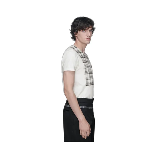 Cotton T-Shirt With Check Panel