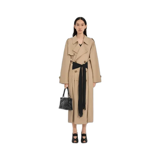 Cotton Trench Coat With Gloves