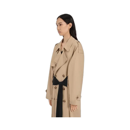 Cotton Trench Coat With Gloves