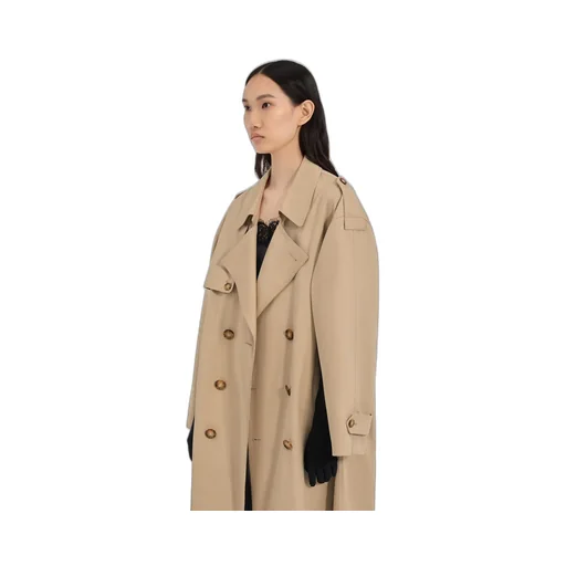 Cotton Trench Coat With Gloves