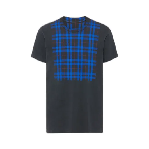 Cotton T-Shirt With Check Panel