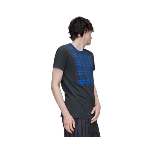 Cotton T-Shirt With Check Panel