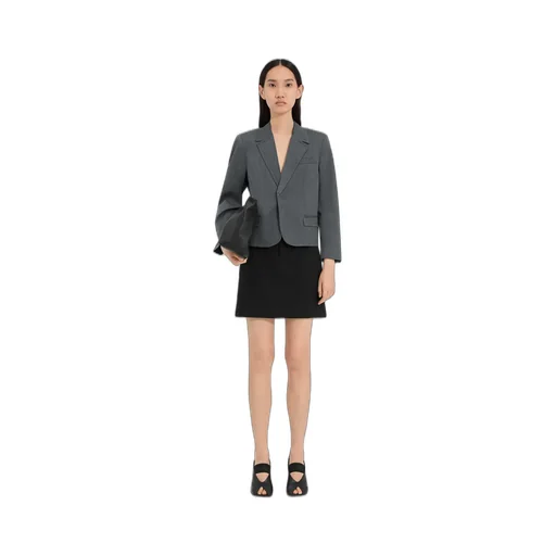 Cropped Wool Blend Blazer