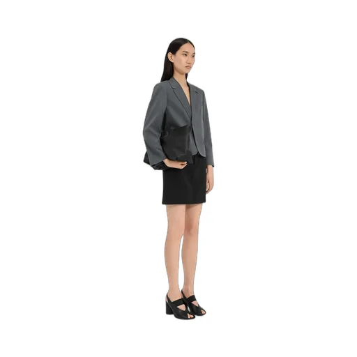 Cropped Wool Blend Blazer