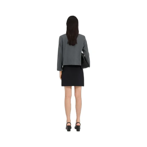 Cropped Wool Blend Blazer