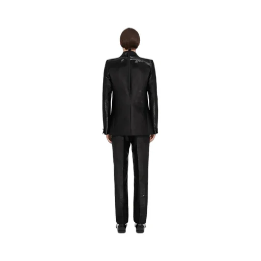 Distressed Jacquard Suit Jacket