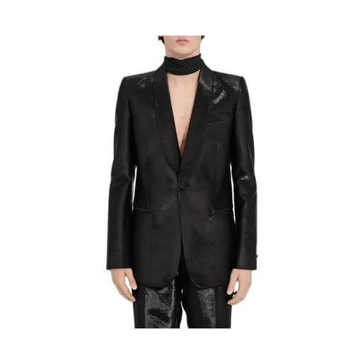 Distressed Jacquard Suit Jacket