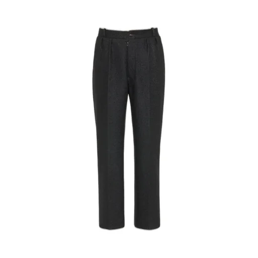 Felted Wool Straight-Leg Trousers