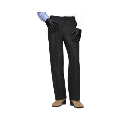 Felted Wool Straight-Leg Trousers