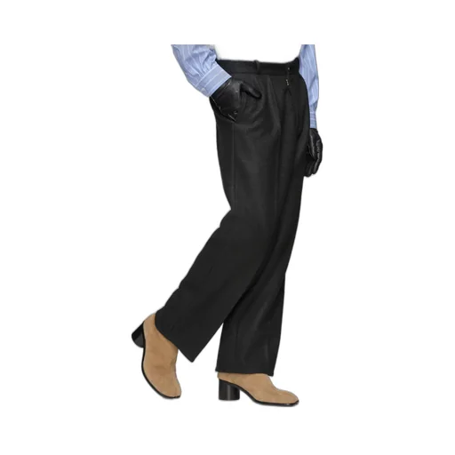 Felted Wool Straight-Leg Trousers