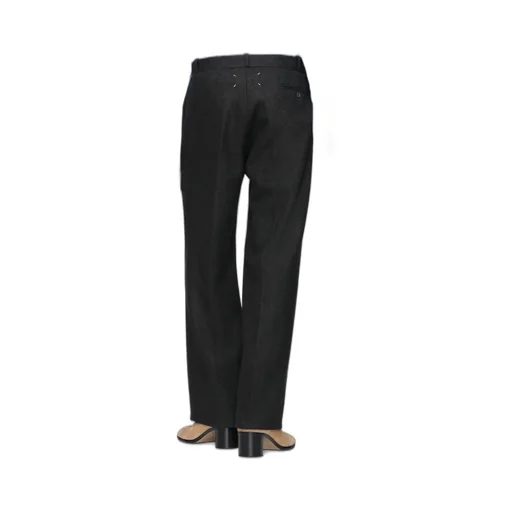 Felted Wool Straight-Leg Trousers