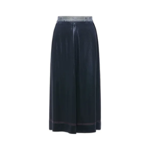 Foil-Treated Midi Skirt