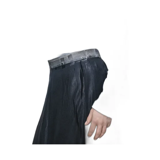 Foil-Treated Midi Skirt