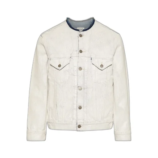 Collarless Denim Jacket