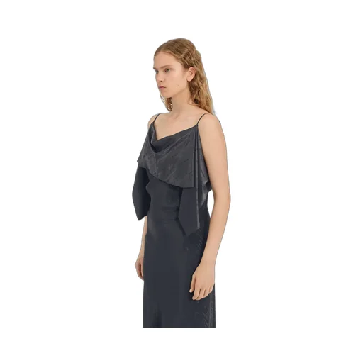 Folded Jacquard Slip Dress