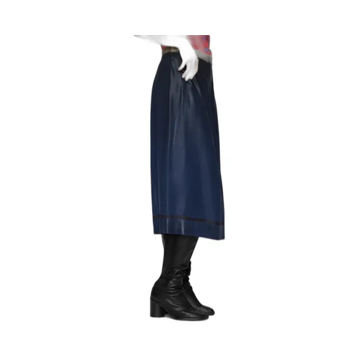 Foil-Treated Midi Skirt