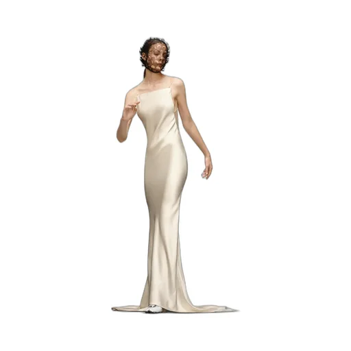 Hammered Satin Gown