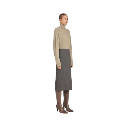 Light Tweed Midi Skirt
