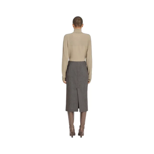 Light Tweed Midi Skirt