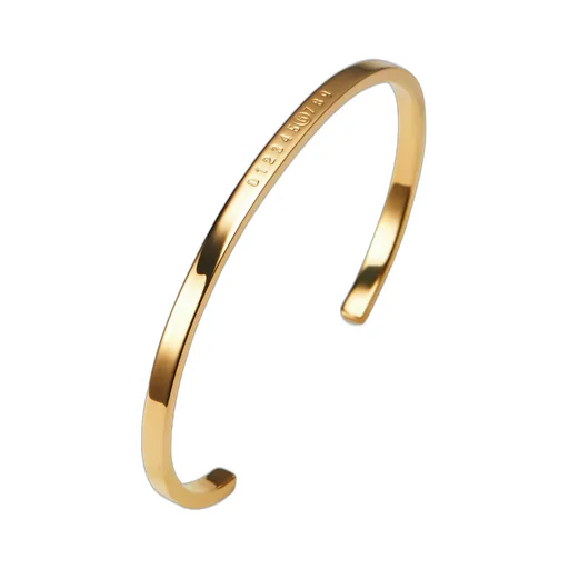 Numeric Minimal Signature Cuff Bracelet