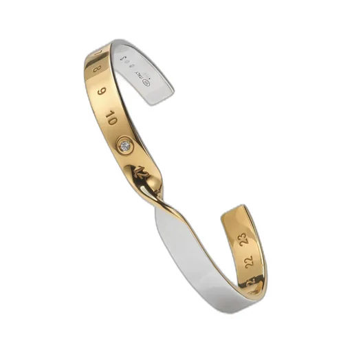Numeric Twisted Diamond Cuff Bracelet