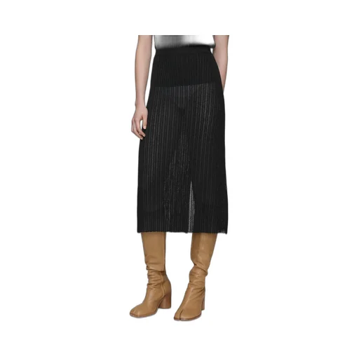 Ribbed Knit Midi Skirt