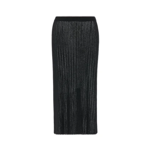 Ribbed Knit Midi Skirt