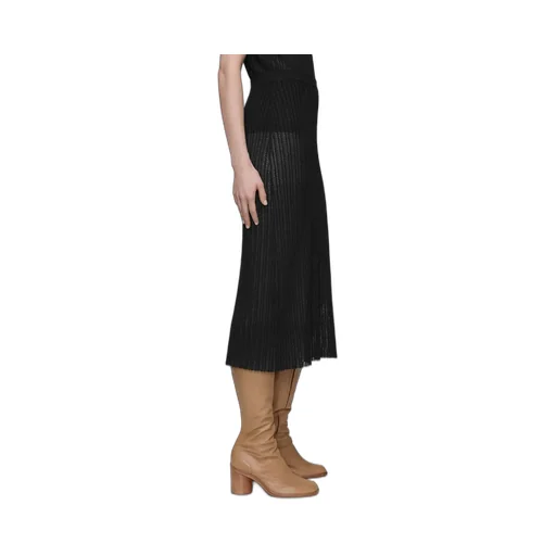 Ribbed Knit Midi Skirt
