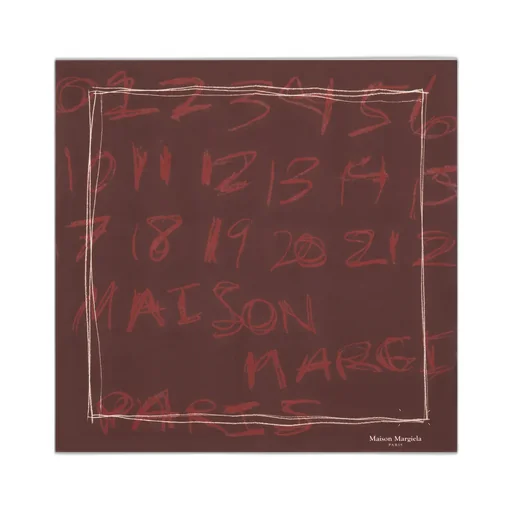 Scribbled Numerical Silk Foulard