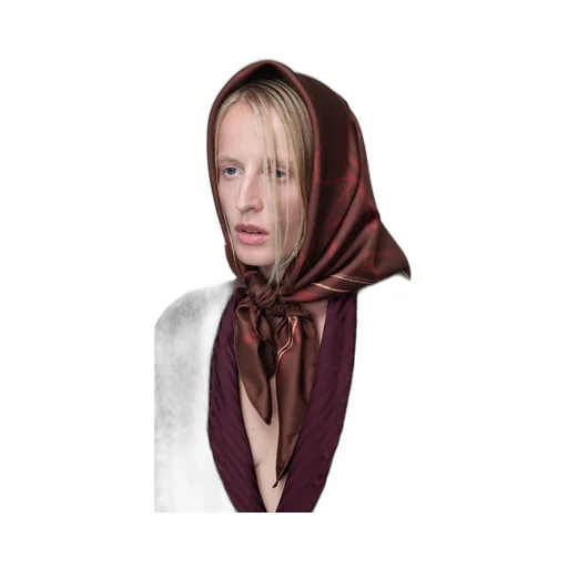 Scribbled Numerical Silk Foulard