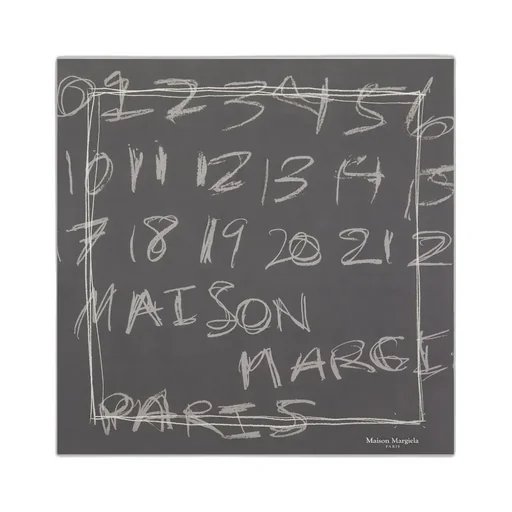 Scribbled Numerical Silk Foulard