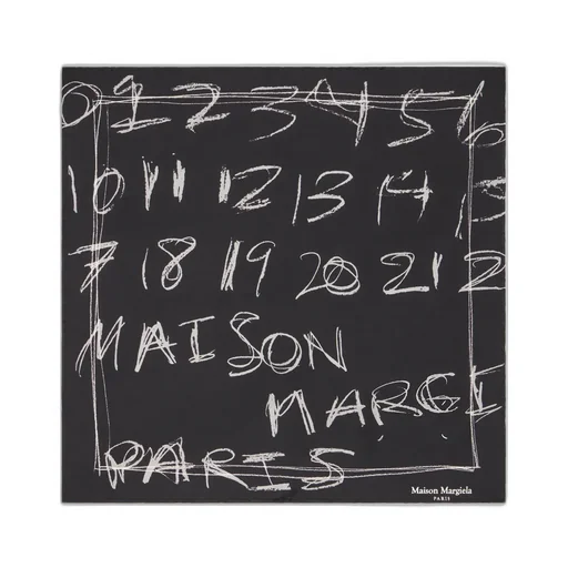 Scribbled Numerical Silk Foulard