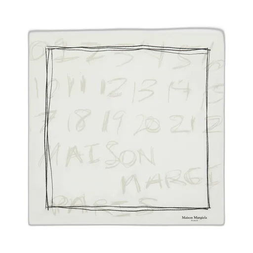 Scribbled Numerical Silk Foulard