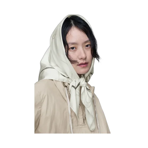 Scribbled Numerical Silk Foulard